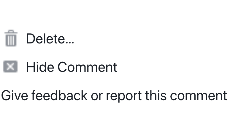 Facebook hide comment