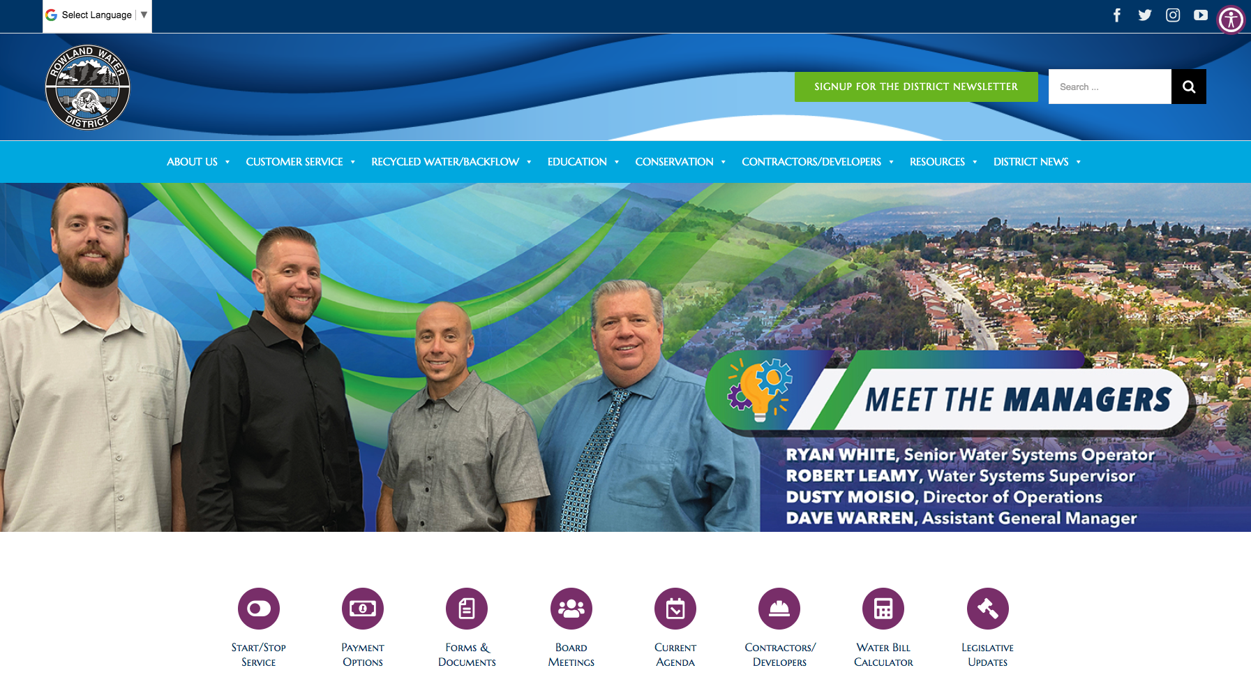 Rowland Water District Website Design