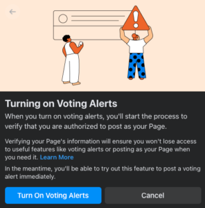 Turning on Facebook Voting Alerts