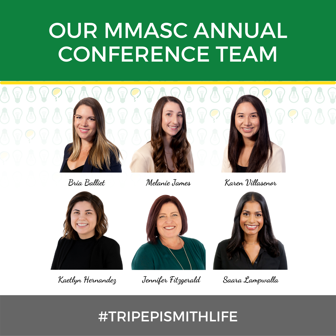 Graphic titled "Our MMMASC Annual Conference Team" with headshots of Bria Balliet, Melanie James, Karen Villasenor, Kaetlyn Hernandez, Jennifer Fitzgerald and Saara Lampwalla.