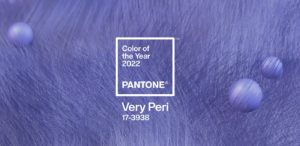 Pantone's banner showcasing the 2022 Color of the Year, Very Peri
