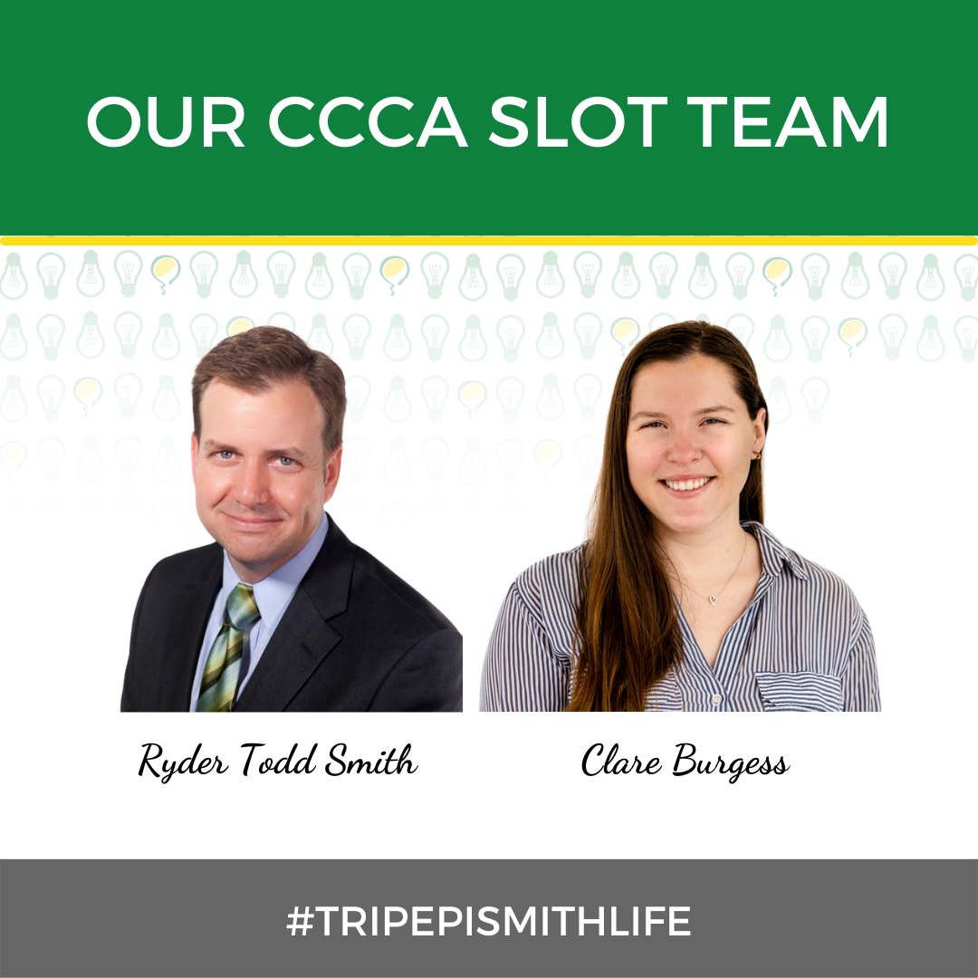 "Our CCCA SLOT Team" with headshots of Ryder Smith and Clare Burgess