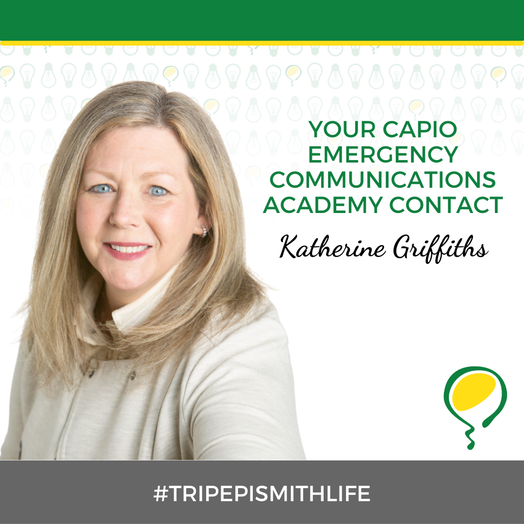 Your CAPIO Emergency Communications Academy contact, Katherine Griffiths